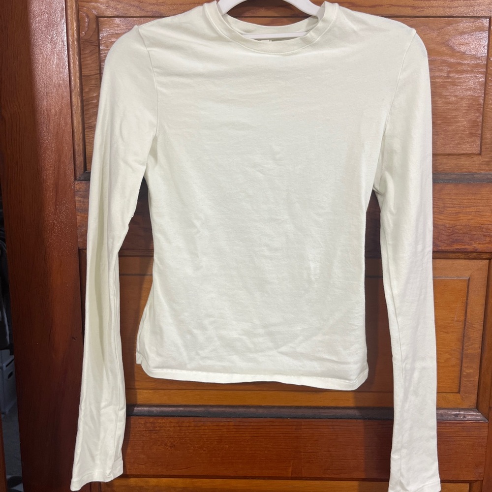 SKIMS Cotton Jersey Long Sleeve T Shirt in Bone